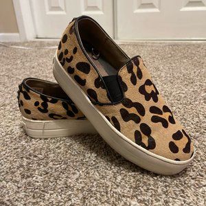 *SOLD*Skechers Street Rise Fit Leopard Print Calf Hair Platform Sneakers